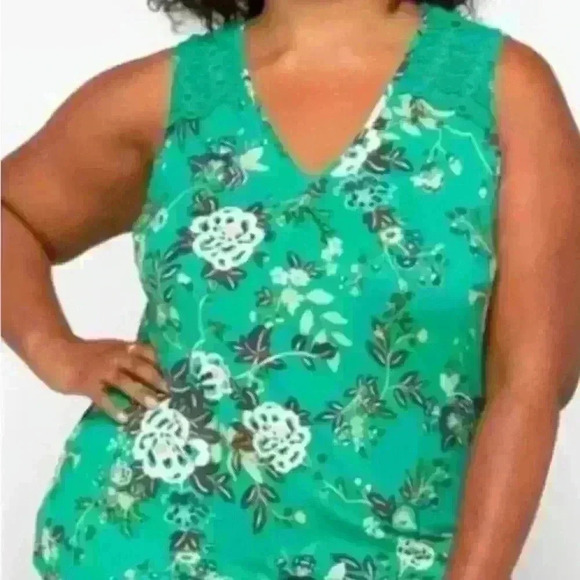 Daniel Rainn New NWT Floral Green Plus Tunic Size 3X - Picture 1 of 3